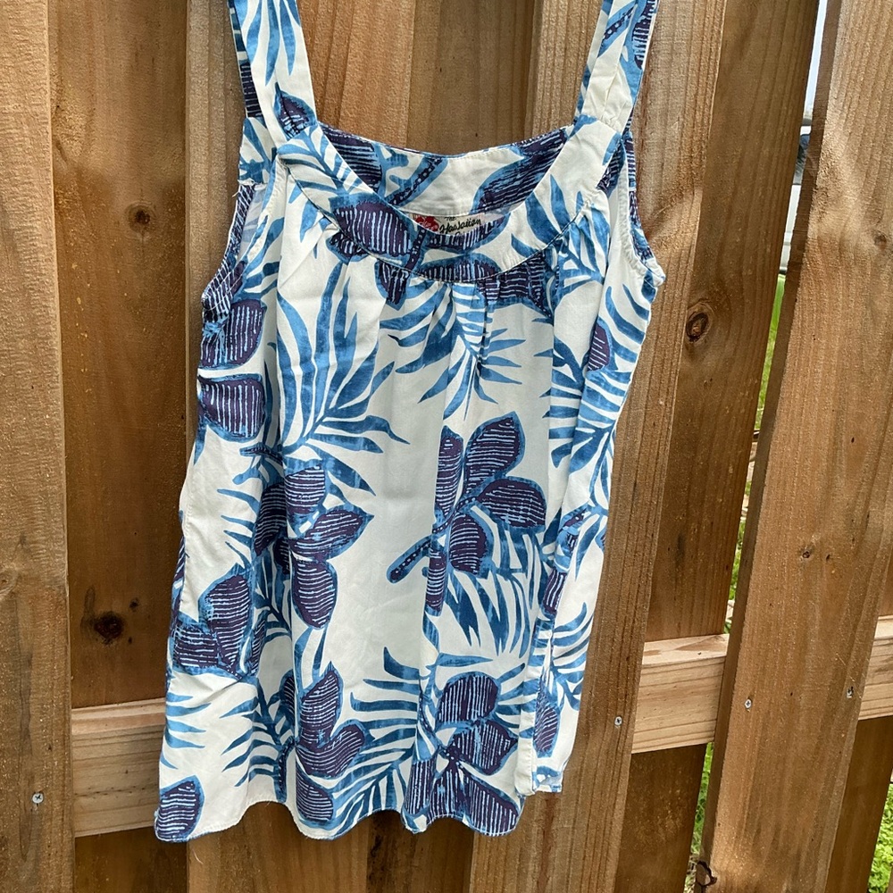 Hilo Hattie Blue and White Floral Camisole